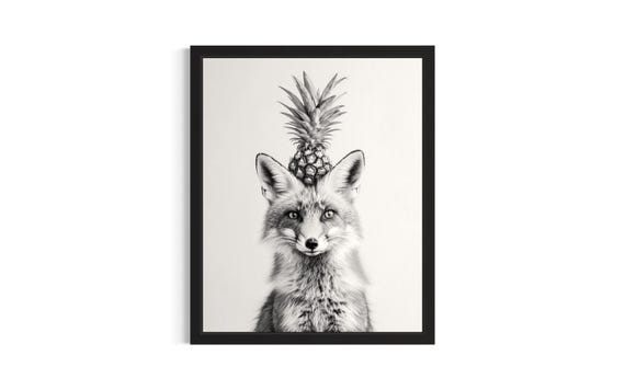 Red Fox Kitchen Animals Poster Art Print Wall Original Painting Artwork Decor