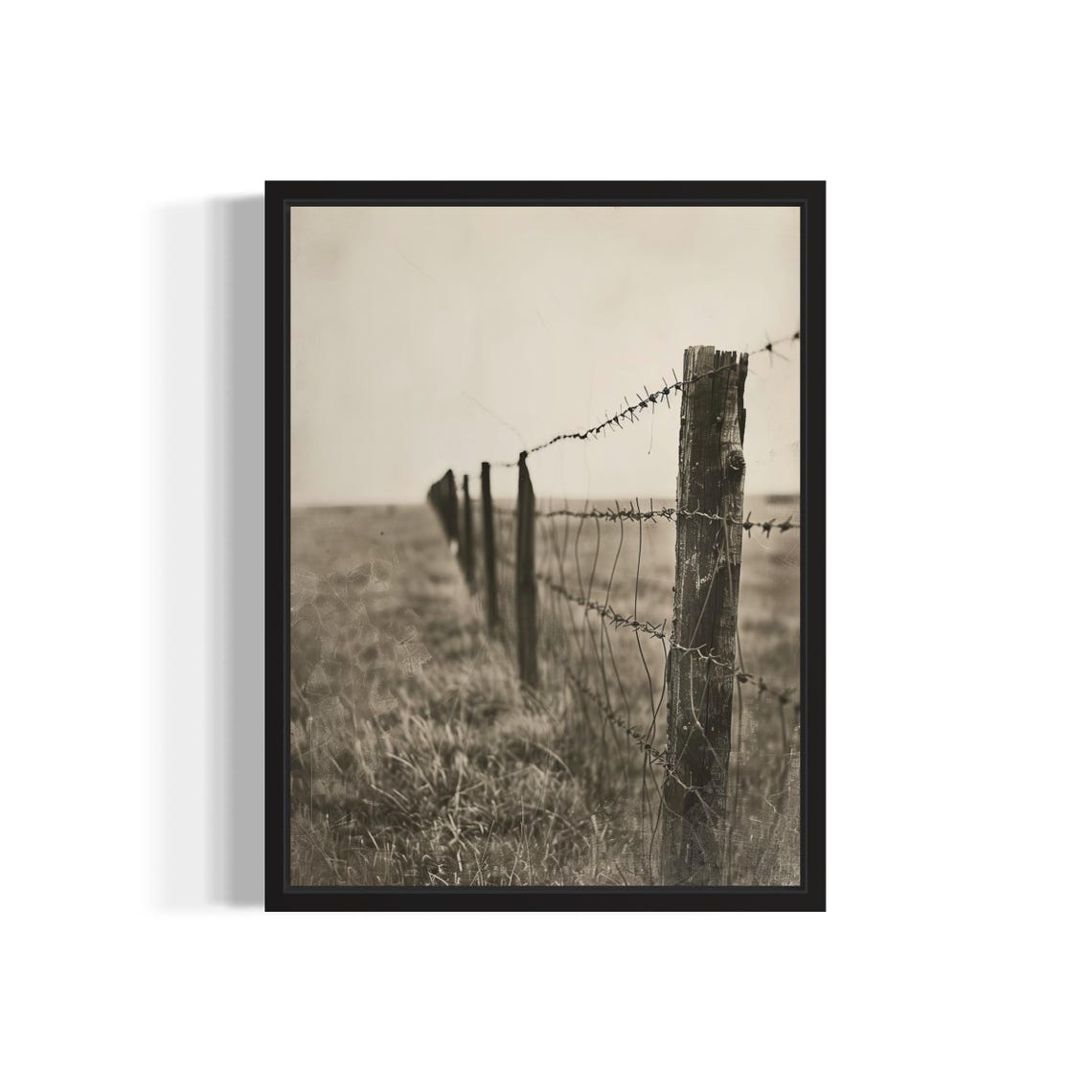Barbed Wire Fence Poster Art Print Vintage Gothic Wall Art Painting Decor Photo