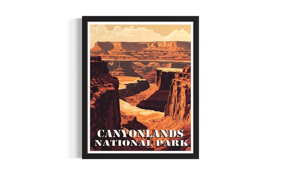 Canyonlands National Park Vintage Desert Buttes Travel Poster