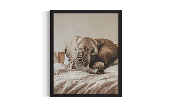 Elephant Animal Bedroom Poster Art Print Wall Original Painting Artwork Decor