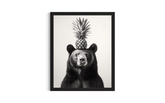 Bear Kitchen Animals Poster Art Print Wall Original Painting Artwork Decor