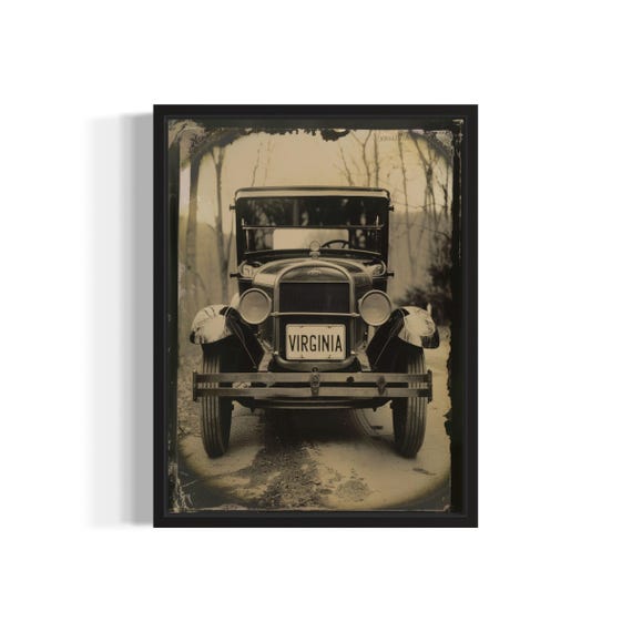 Virginia Car Poster Art Print Vintage Gothic Wall Painting Decor Photo