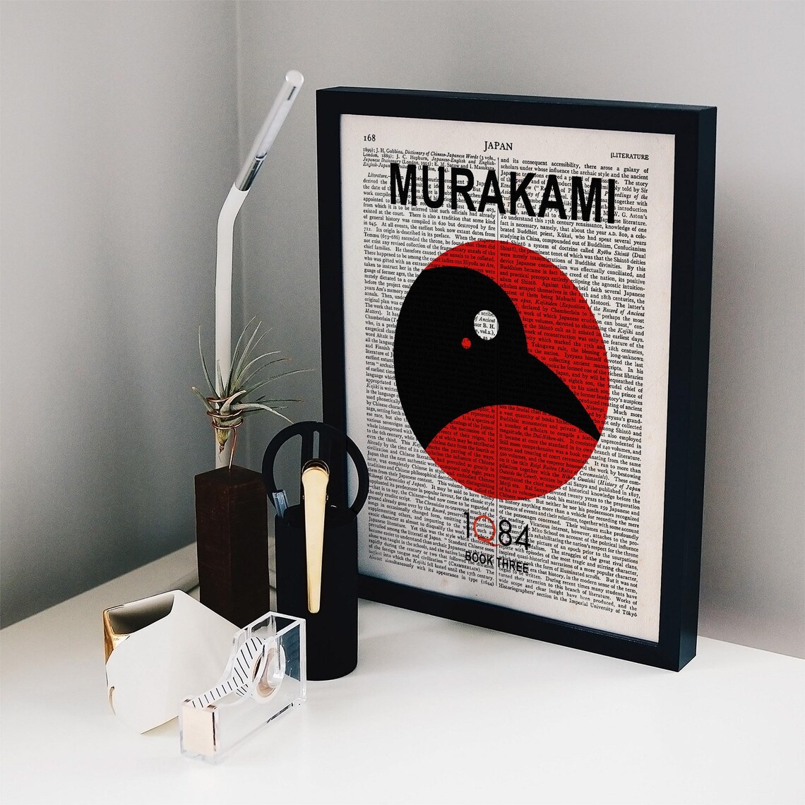 Haruki Murakami 1Q84 Book Three Red Circle Literary Dictionary Art Poster - Image 2