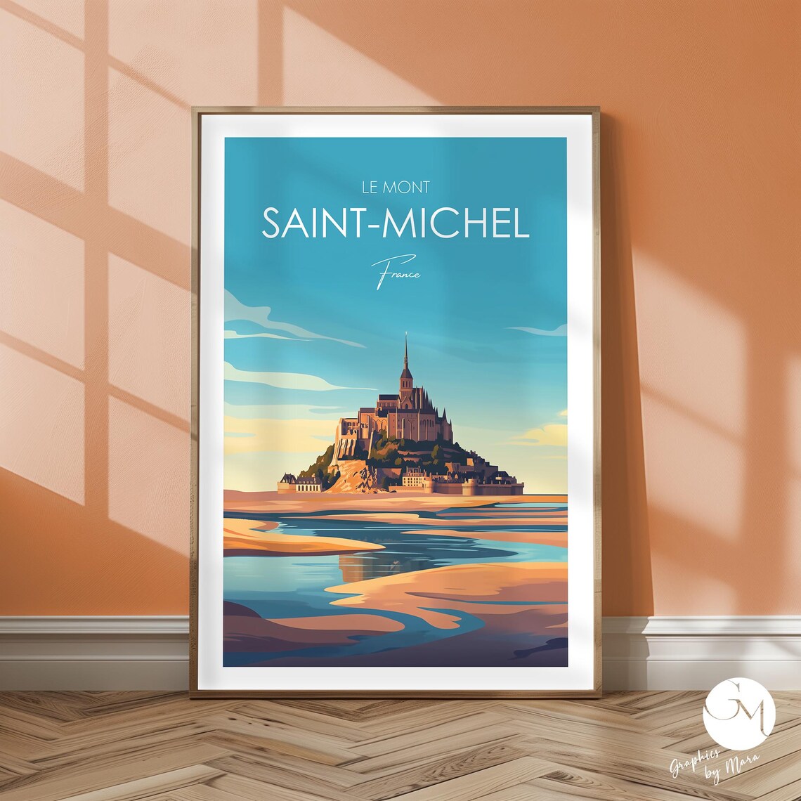 Mont Saint-Michel Travel Poster, Normandy France