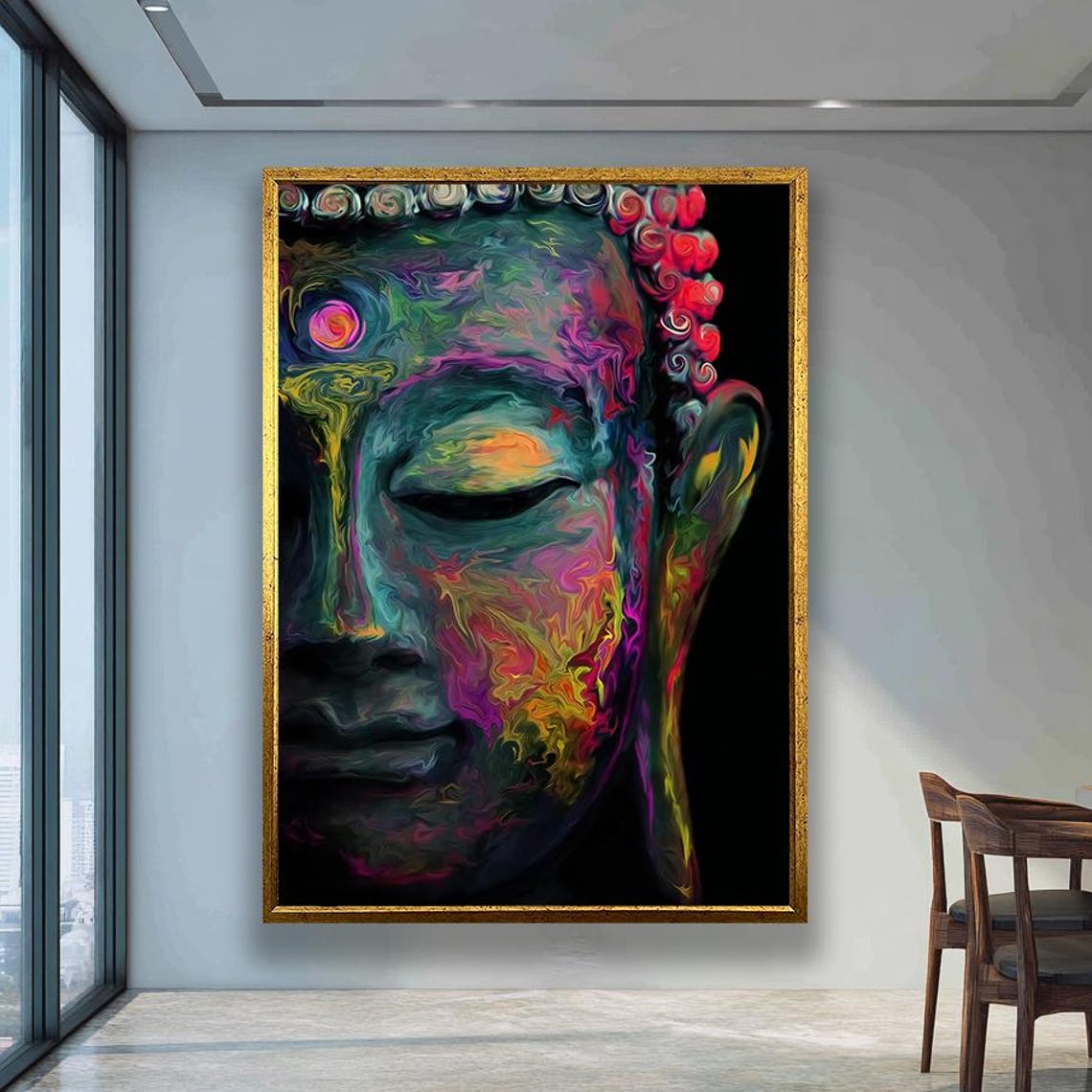 Modern Buddhist Art Inner Peace Canvas Spiritual Gift For Herhim