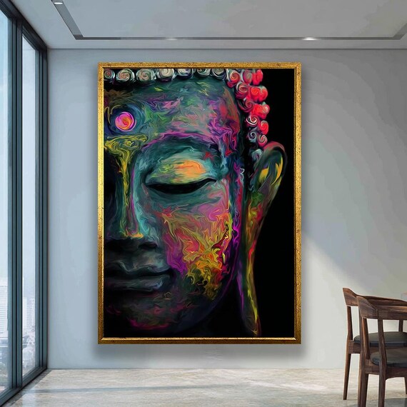 Modern Buddhist Art Inner Peace Canvas Spiritual Gift For Herhim