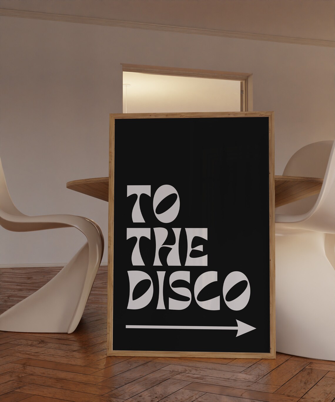 Disco Ball Typography Poster, Groovy Mirror Ball - Image 2