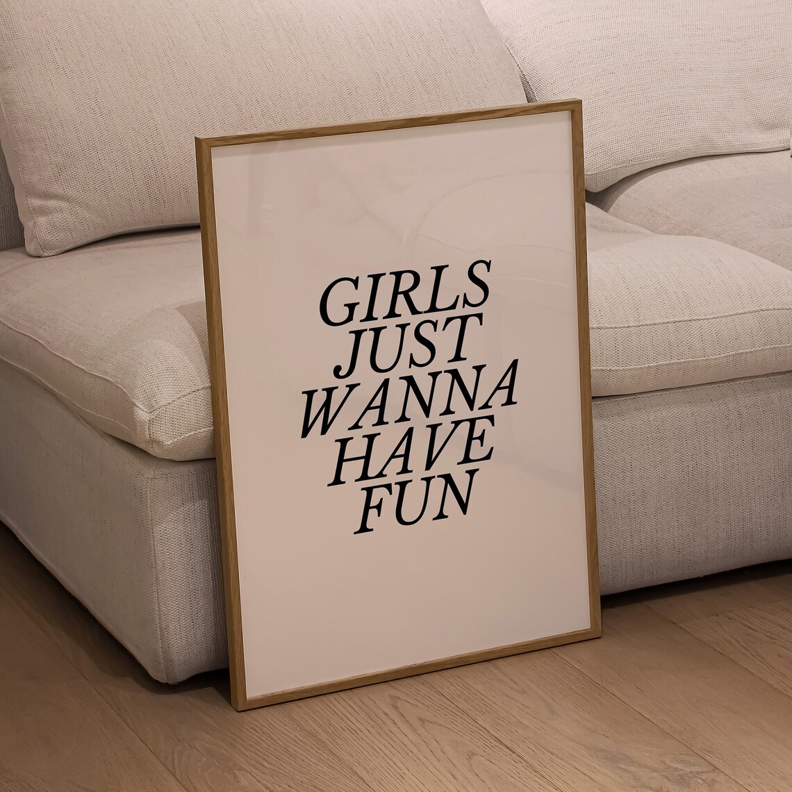 Girls Wanna Have Fun Funky Retro Typography Print