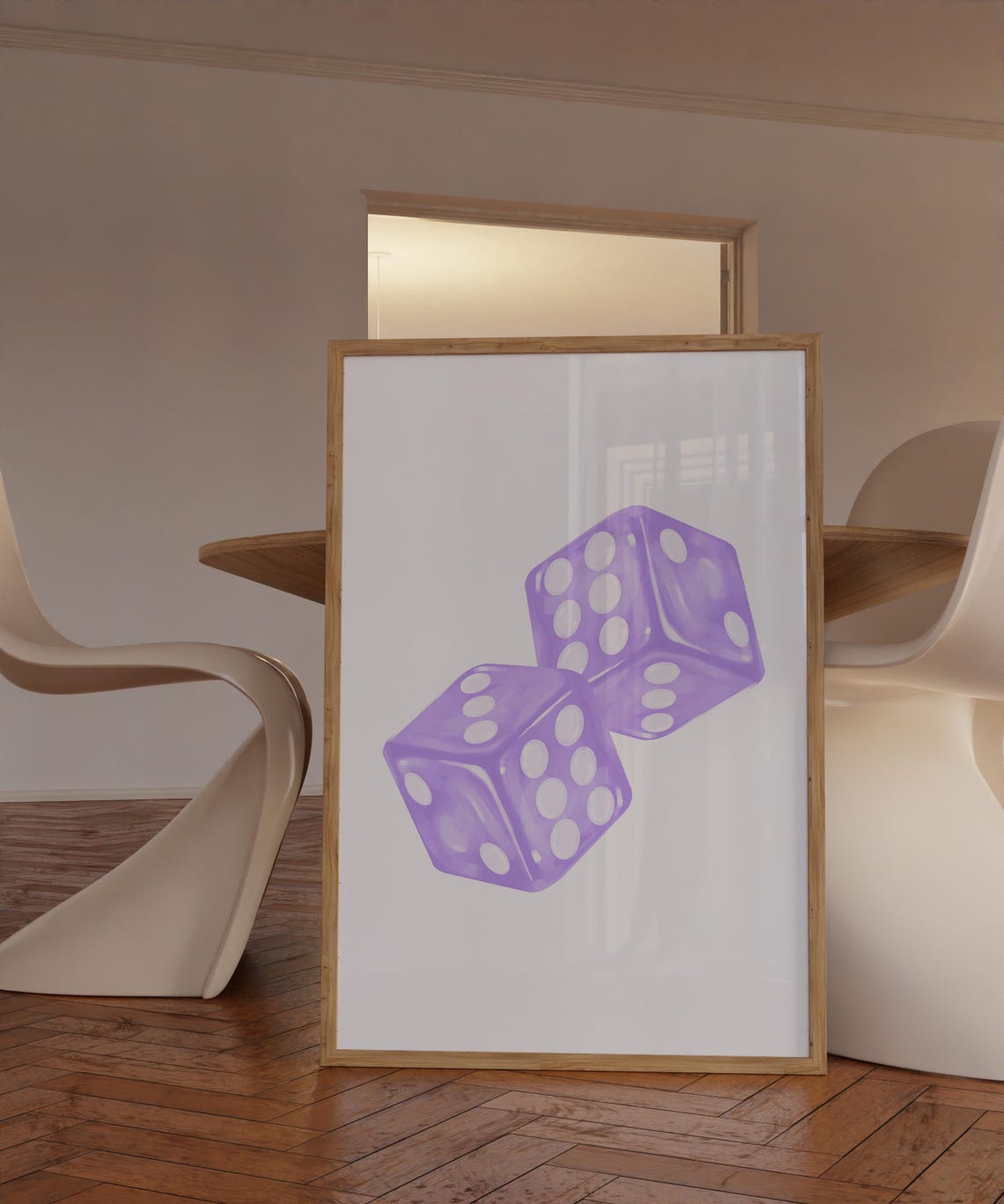 Lilac Wall Art Dice Art Aesthetic Room Decor Preppy Art Prints Trendy Wall Art Girly Wall Art Purple Art Prints Teen Girl Decor Dorm - Image 3