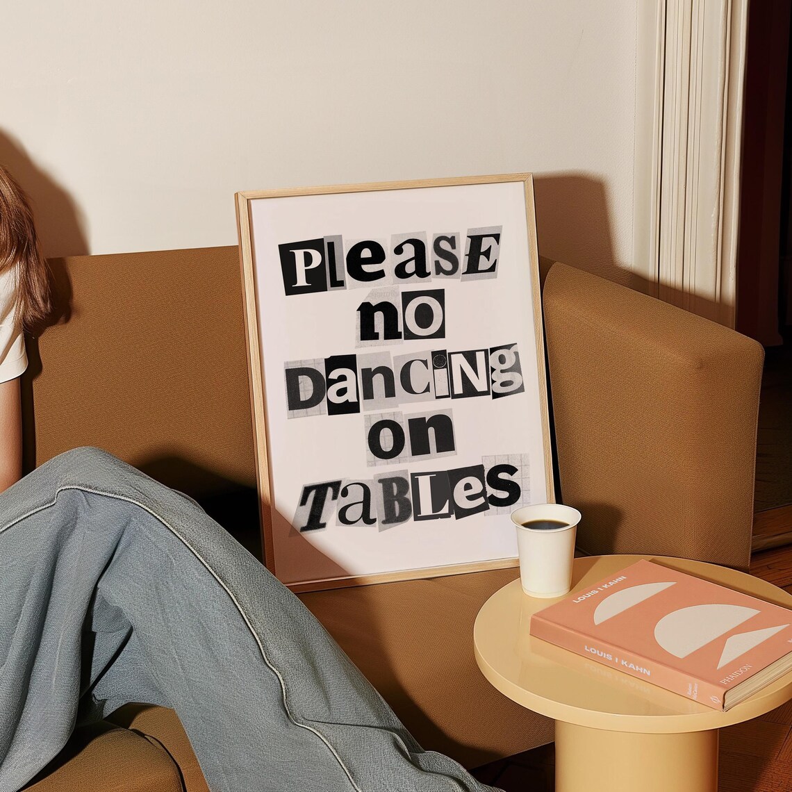 Please No Dancing On Tables Retro Typography Art Print - Image 2