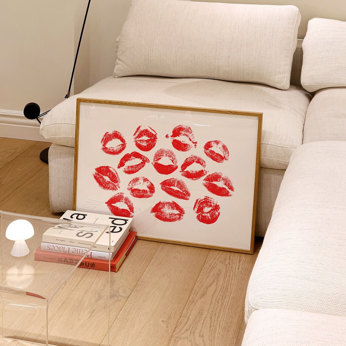 Kiss Lips Trendy Poster Print, Preppy Dorm Decor