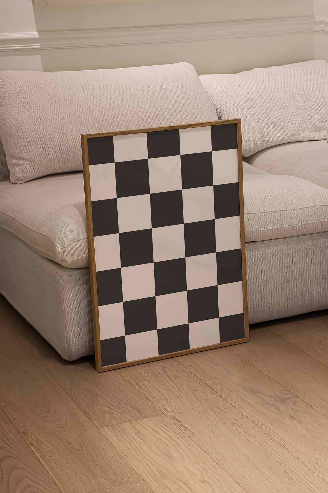 Black and White Checkered Pattern Bold Modern Graphic Wall Art