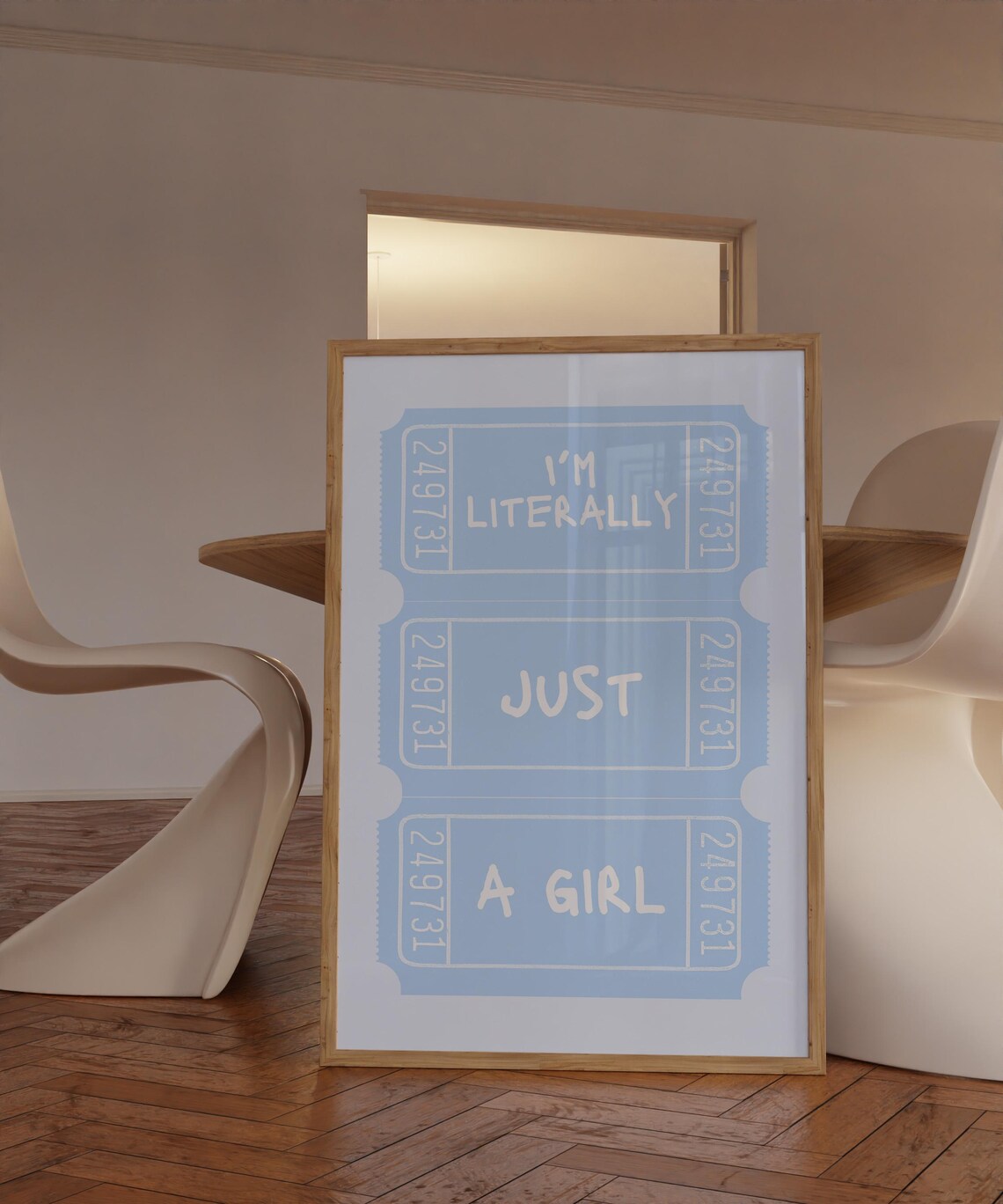 I'm Literally Just a Girl Blue Art Print - Image 2