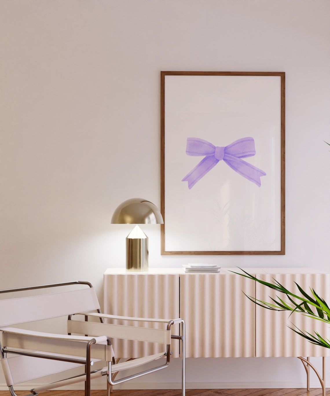 Lavender Watercolor Bow Single Soft Purple Bedroom Decor Wall Art - Image 3