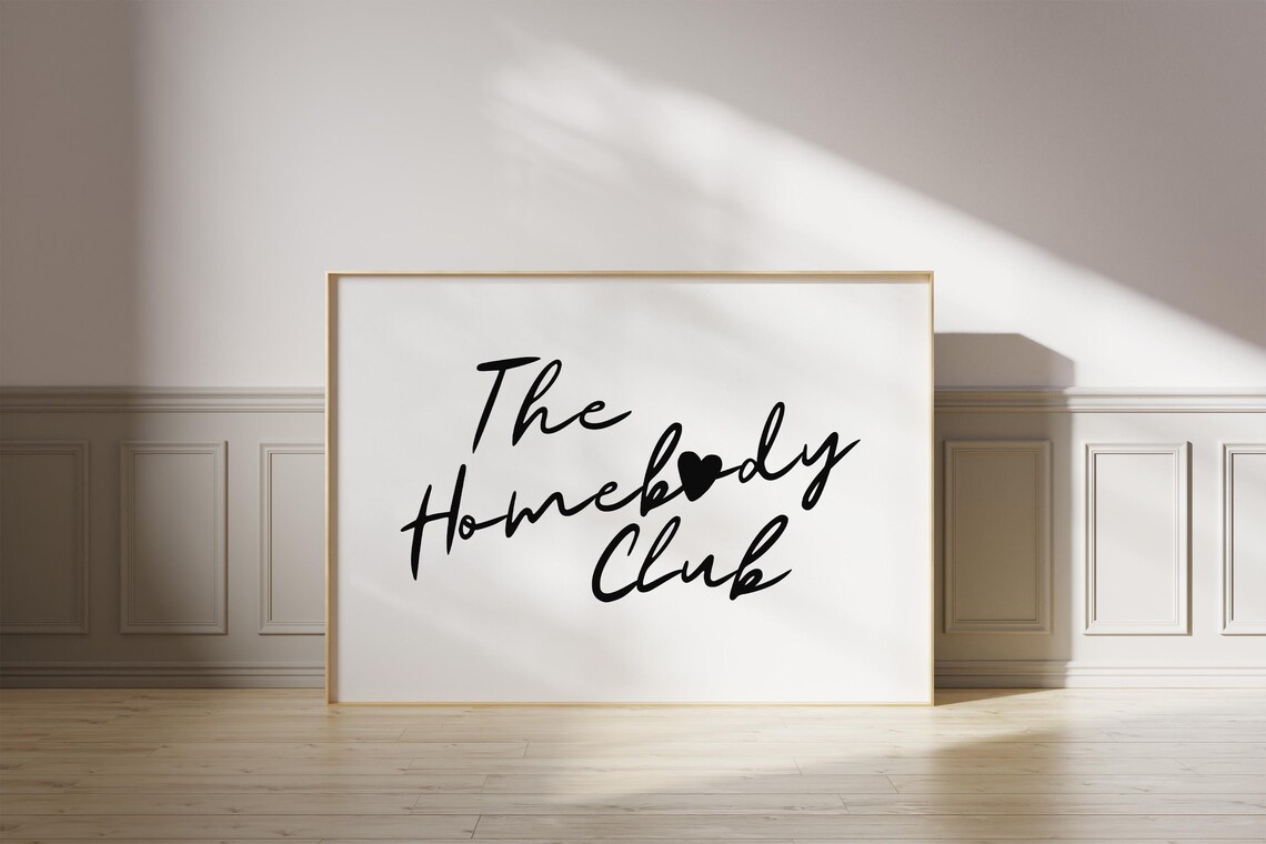The Homebody Club Script Heart Wide Horizontal Cozy Quote Print - Image 2