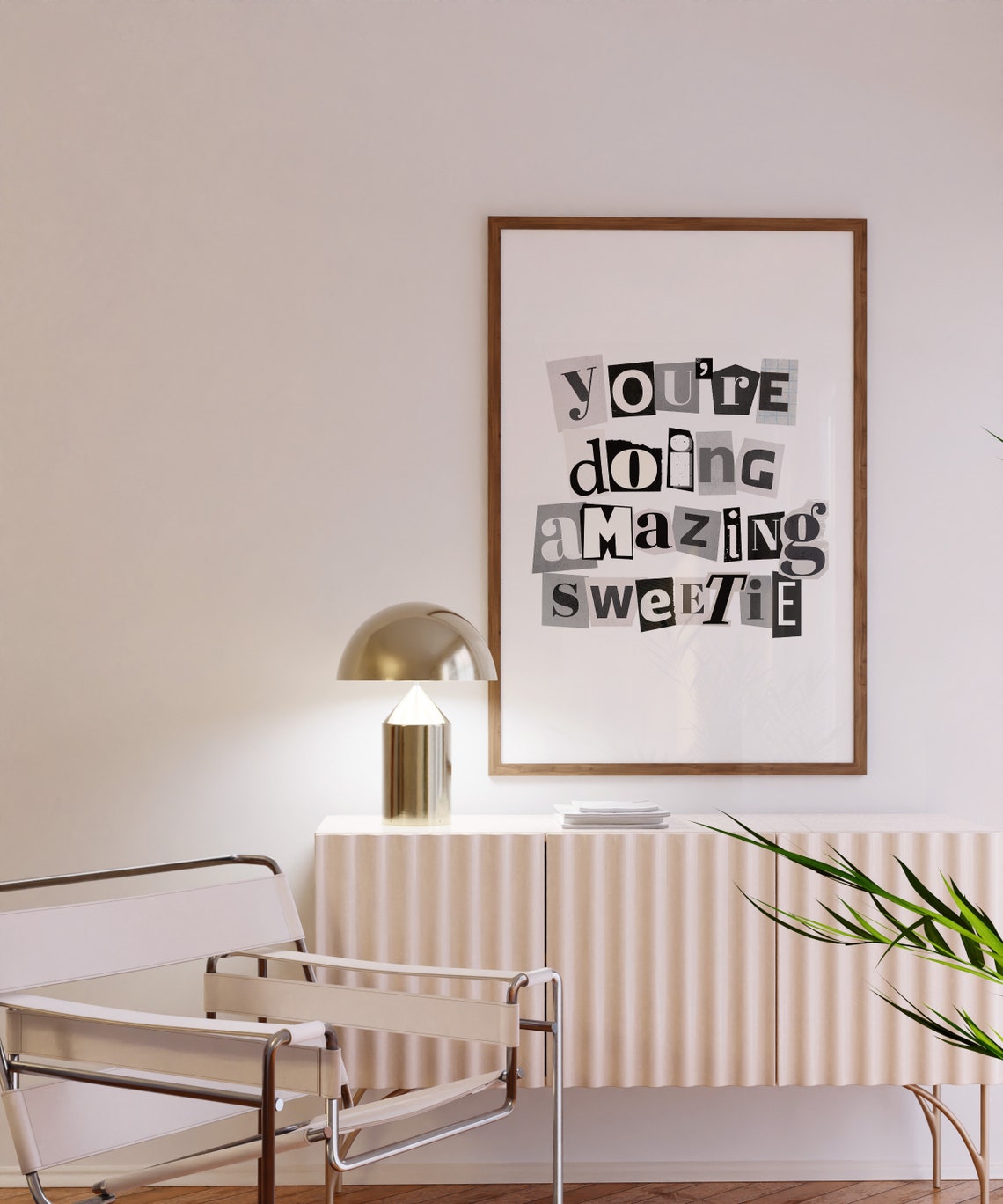 You're Doing Amazing Sweetie Ransom Note Collage Typography Art Poster - Image 2