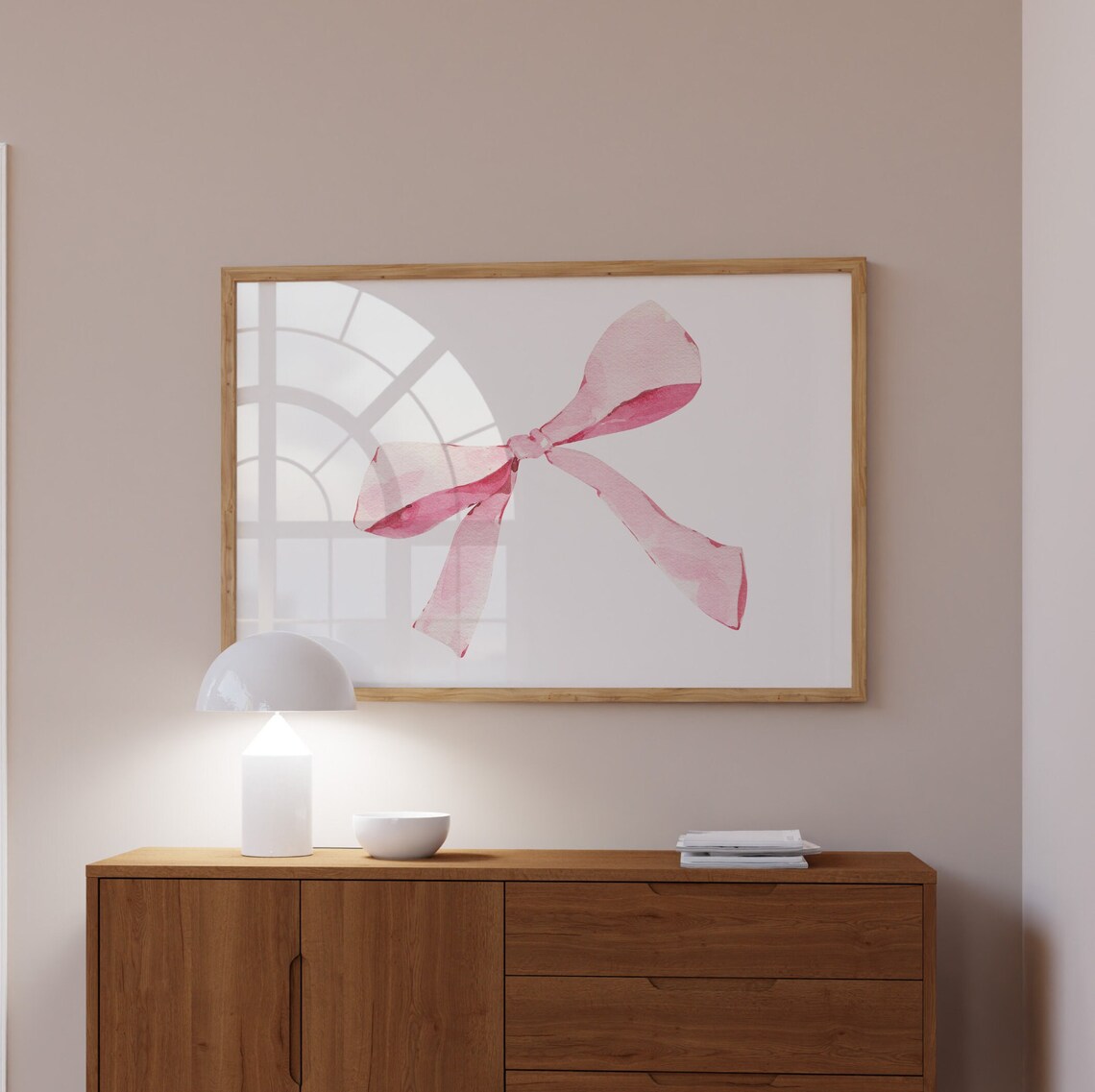 Pink Watercolor Bow Coquette Soft Girl Balletcore Ribbon Wall Poster - Image 2