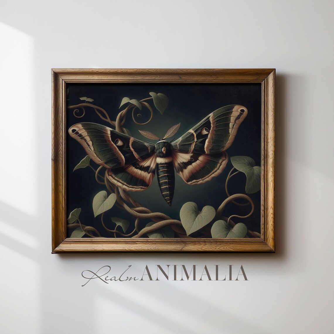 Dark Moth Print, Botanical Dark Academia Poster - Image 4