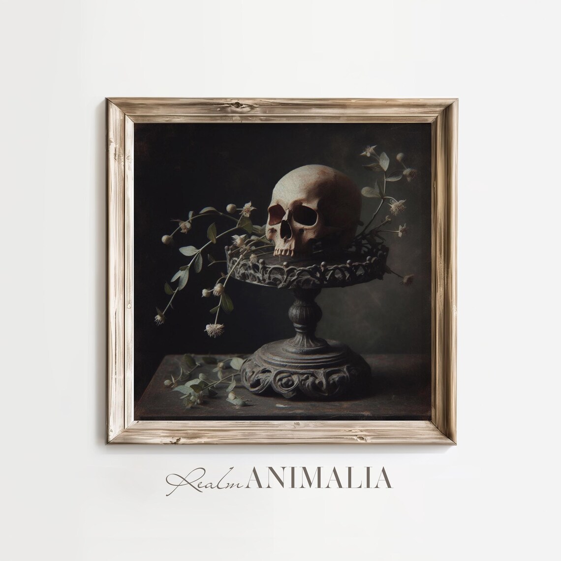 Skull Still Life Print, Vintage Victorian Gothic - Image 2