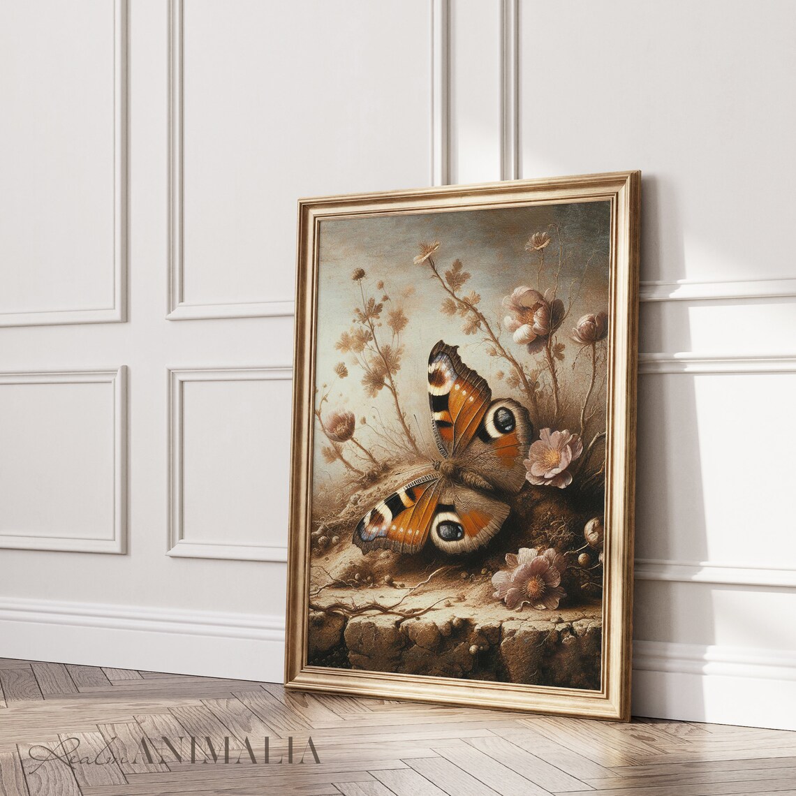 Butterfly Vintage Art Print, Floral Botanical Decor - Image 3