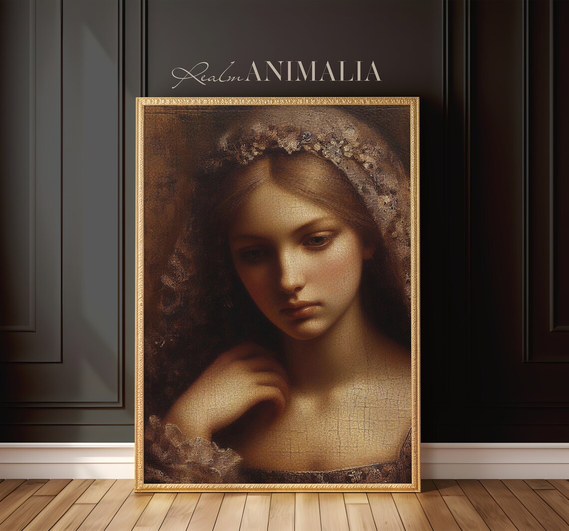 Antique Woman Moody Portrait, Vintage Portrait Print - Image 3