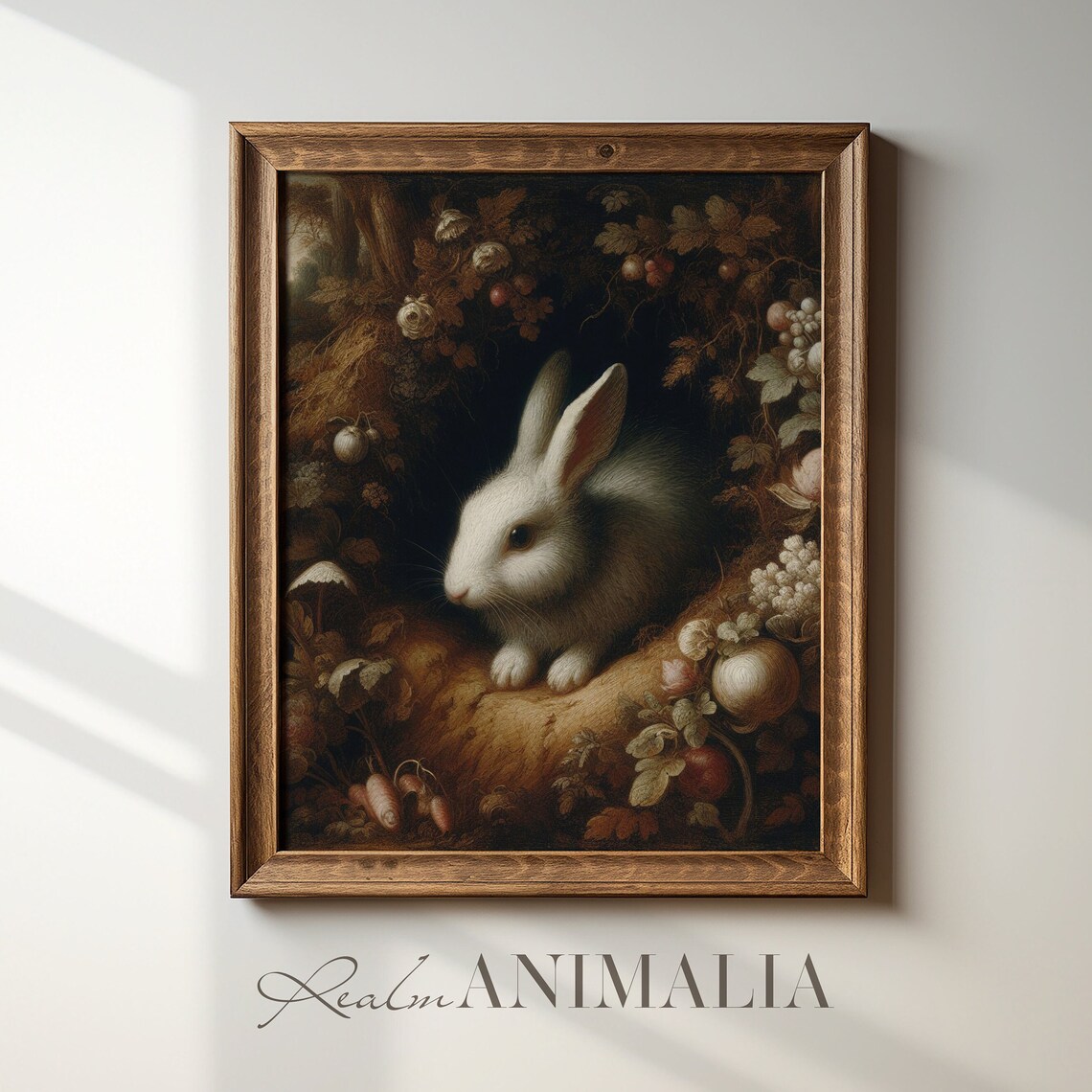 White Rabbit Antique Painting Vintage Moody Spring Rabbit Art Print Easter Fine Art Wall Decor Br006 - Image 4
