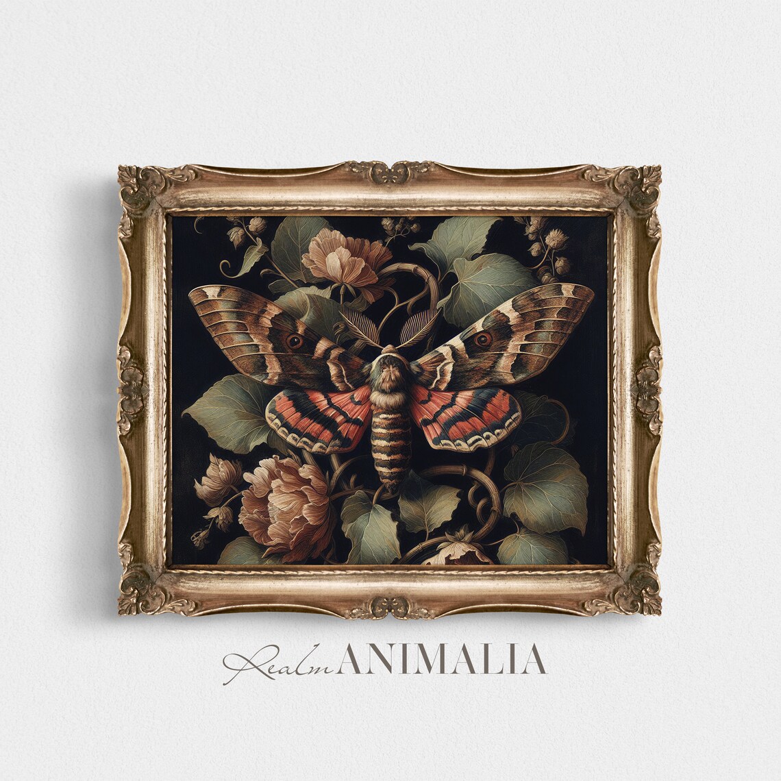 Moth Print, Dark Academia Gothic Wall Art - Image 4