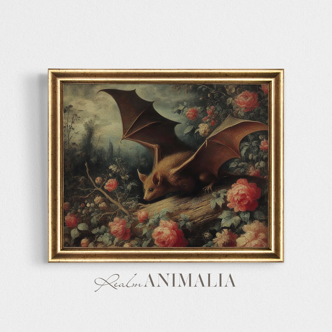 Vintage Bat Print, Antique Victorian Gothic Art - Image 4