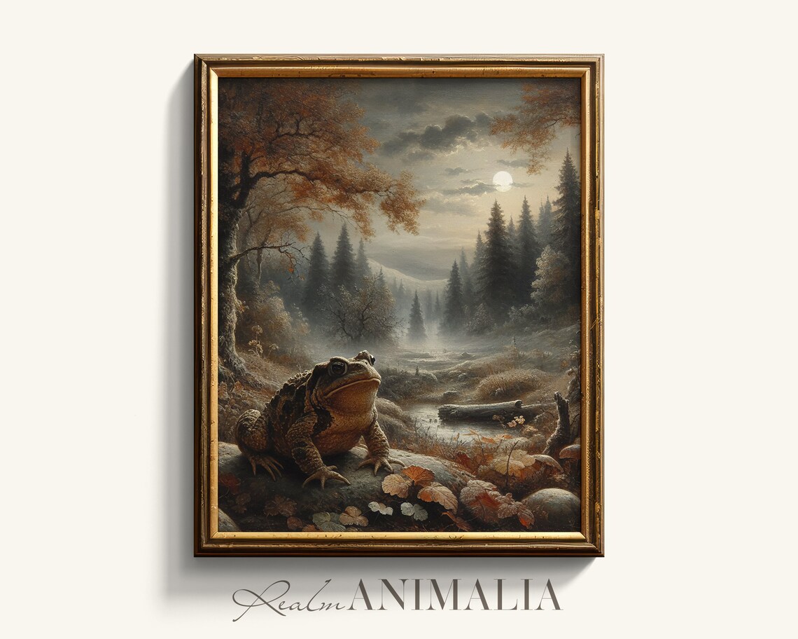 Mountain Toad Vintage Fall Wildlife Art Print - Image 4
