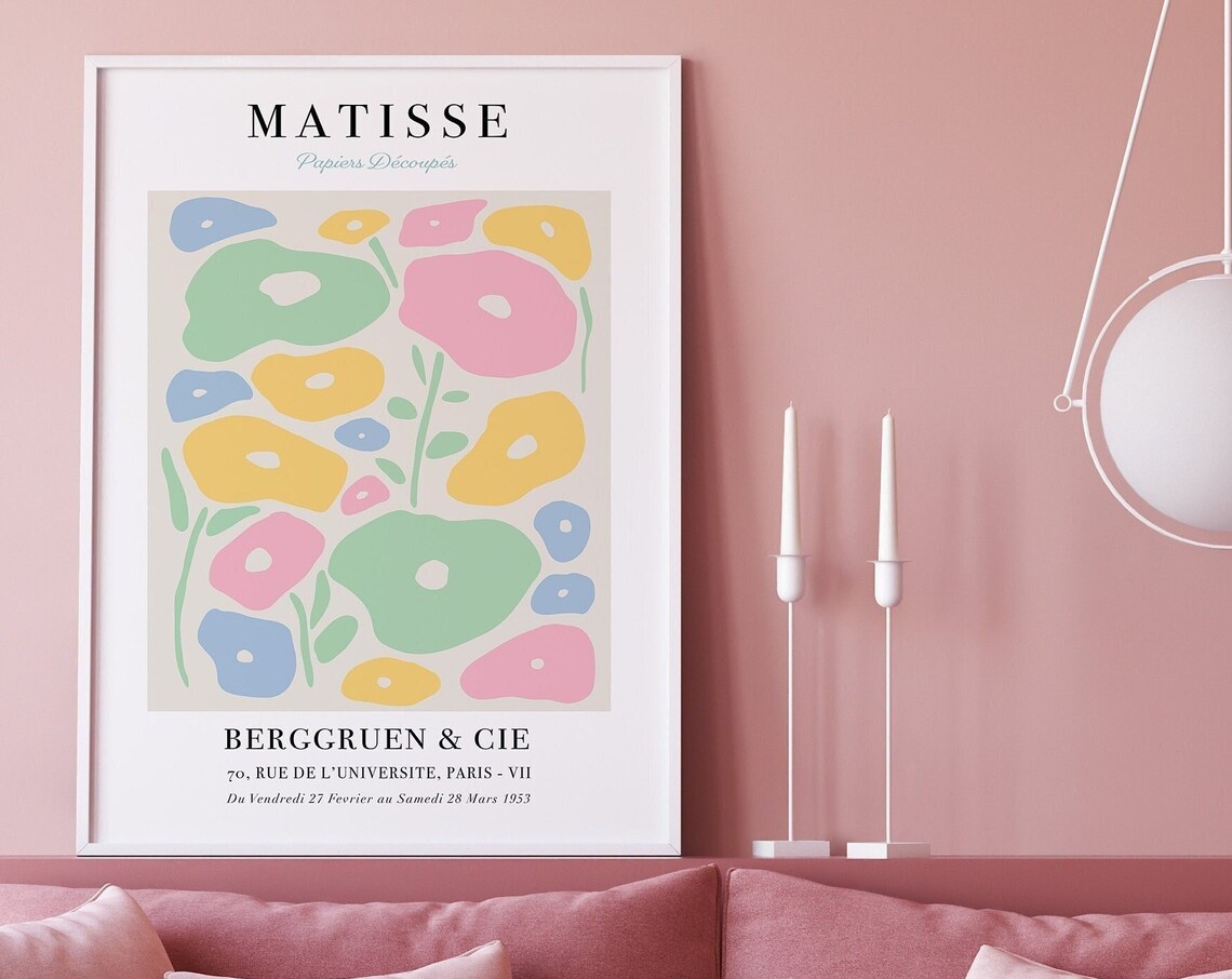Matisse Papiers Découpés 1953 Paris Exhibition Pastel Floral Poster