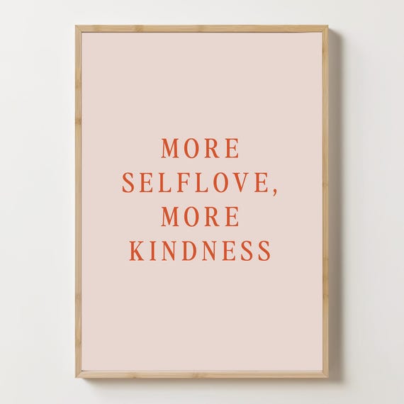 Self Love Quote Print, Minimalist Typography Decor