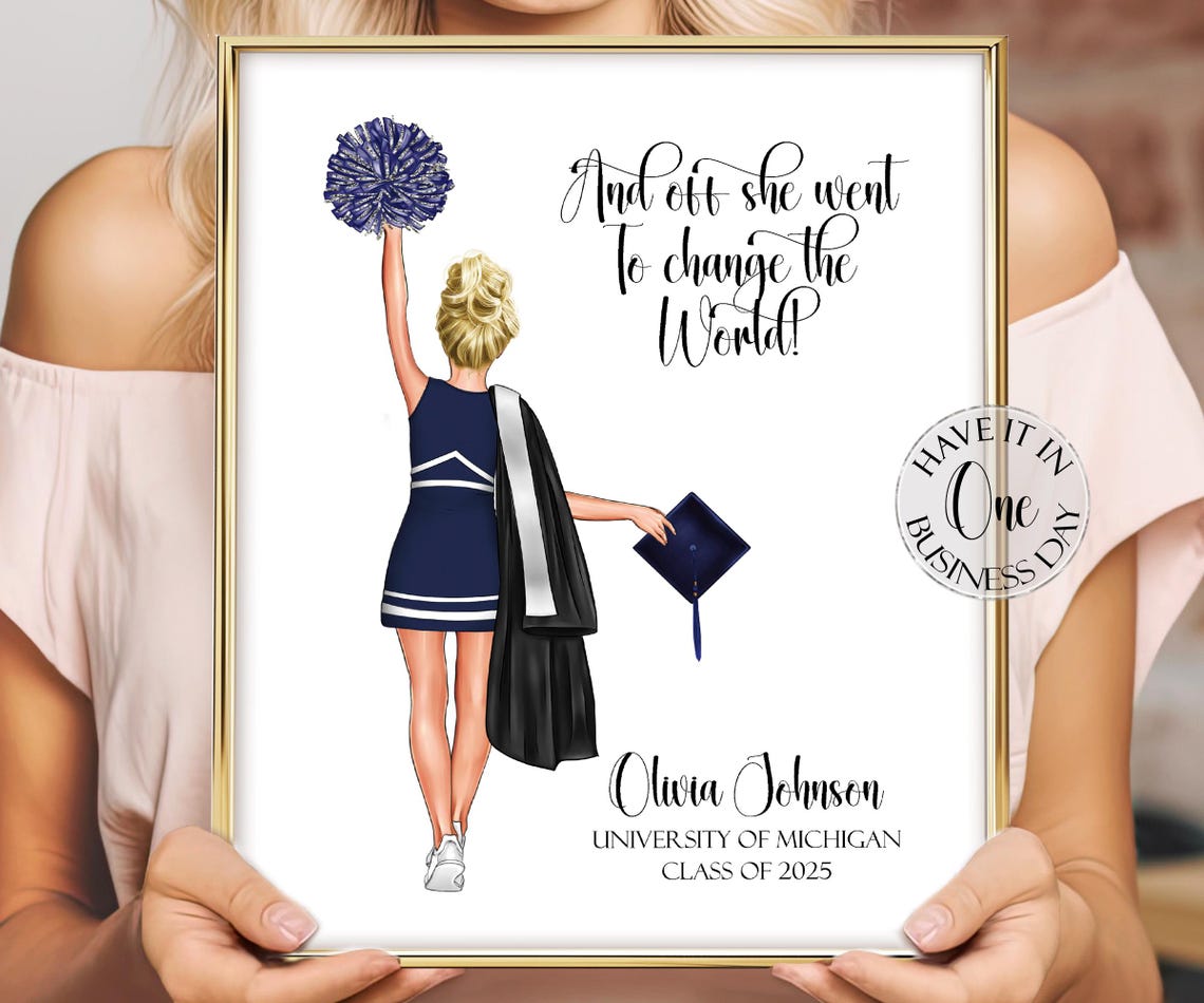 Personalized Cheer Print Custom Cheer Gift For Cheerleader Senior Gifts Cheer Graduation Gift Customized Senior Night Cheer Cheerleader Gift