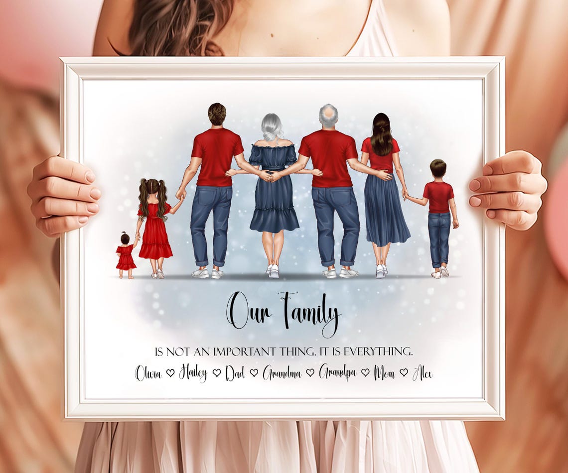 Our Family Quote Poster Personalized Custom Family Portrait Gift