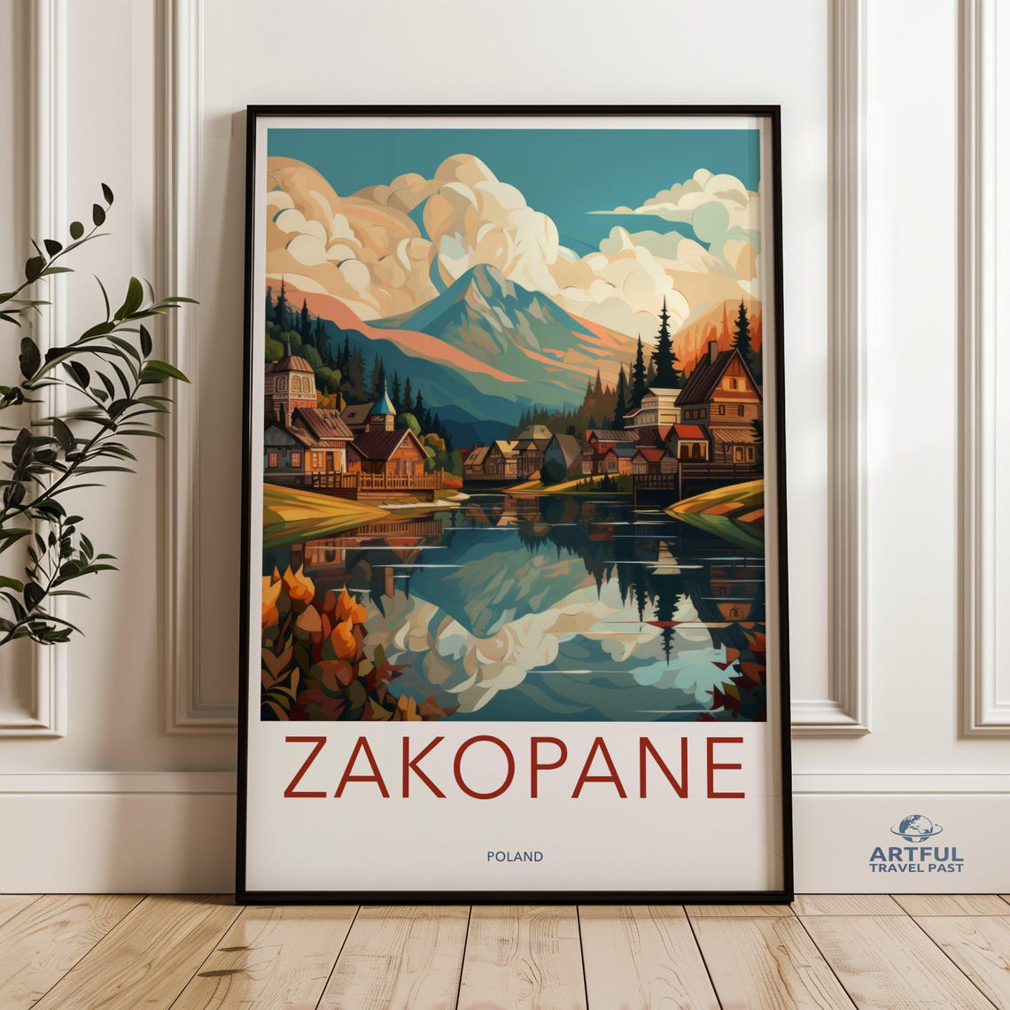 Zakopane Poland Tatra Mountains Lake Village Travel Art Poster