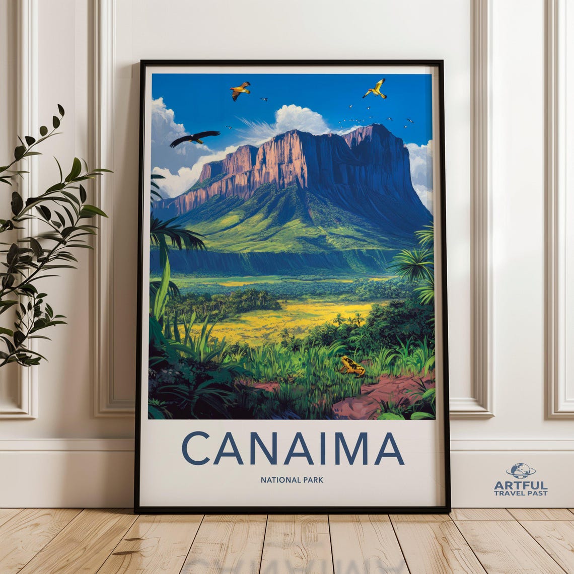 Canaima National Park Tepui Mountain Venezuela Jungle Travel Poster