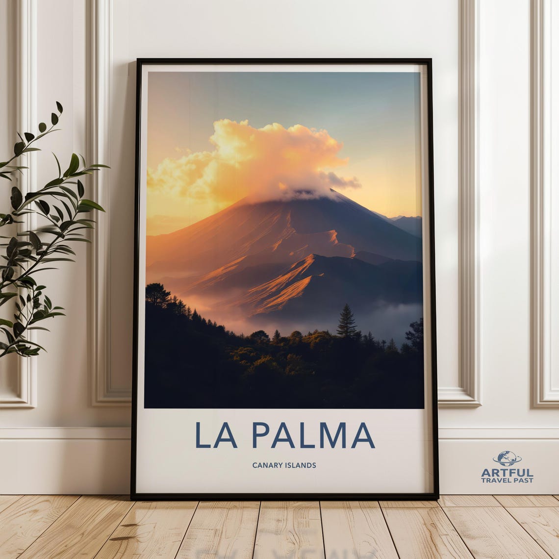 La Palma Canary Islands Volcano Sunset Photography Travel Poster
