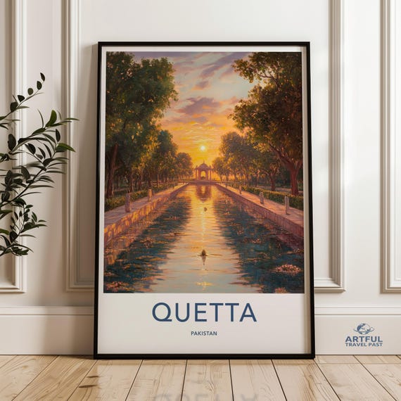 Quetta Wall Art Pakistan Travel Poster Print Vintage Decor Home Prints Cityscape Modern