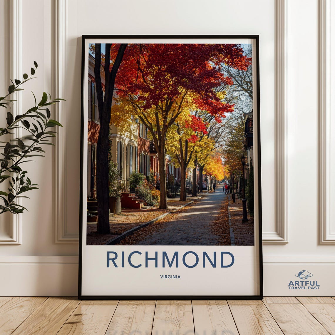 Richmond Virginia Fall Foliage Historic Street Autumn Colors Poster