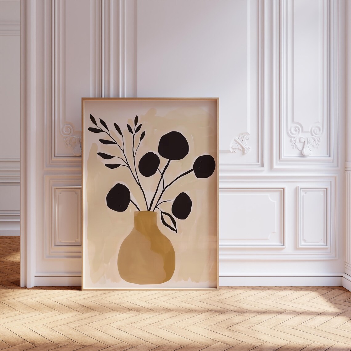 Botanical Flower Art Print, Minimalist Scandinavian Vase