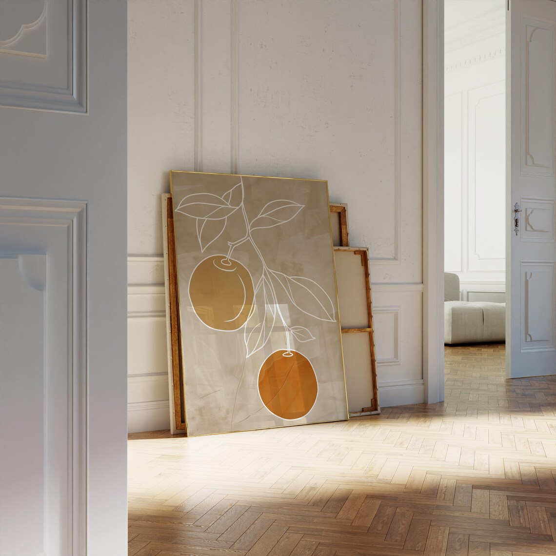 Scandinavian Minimalist Line Art, Botanical Orange Fruit - Image 4