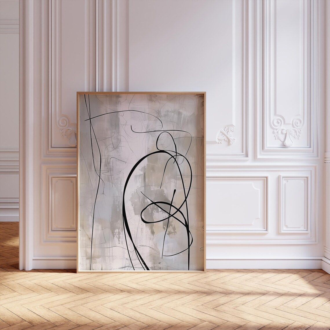 Abstract Minimalist Line Art, Scandinavian Linework