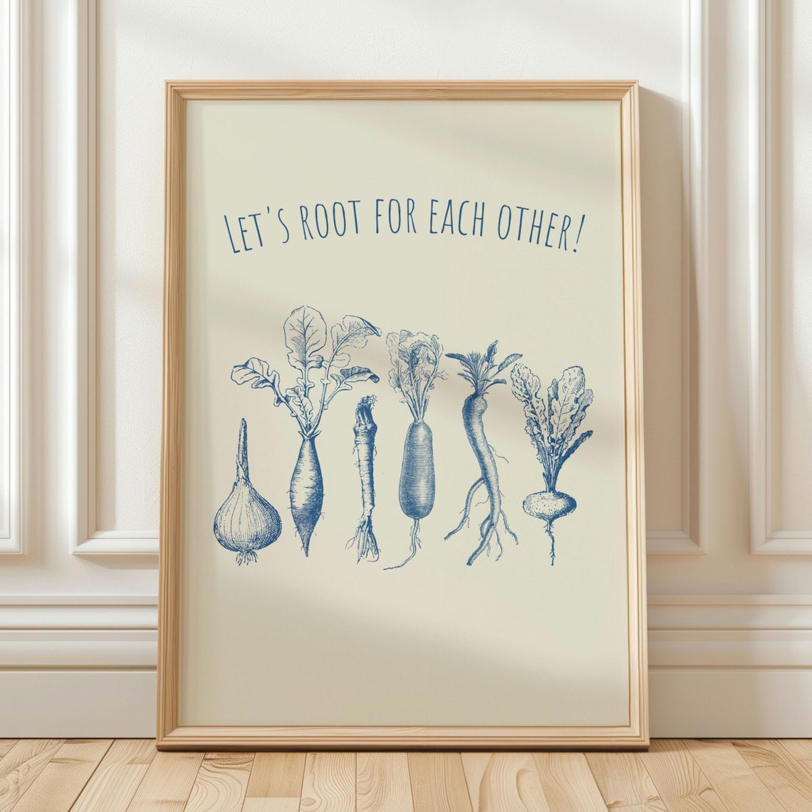 Lets Root For Each Other Botanical Root Vegetable Kitchen Print