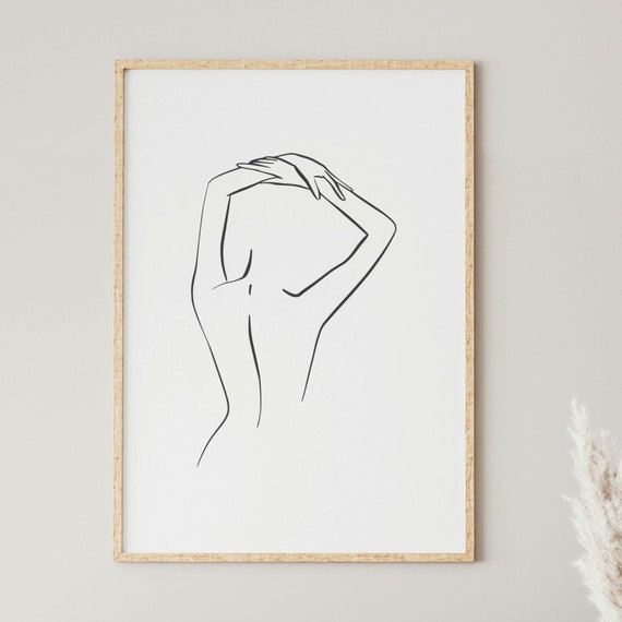 Minimalist Wall Art Line Art Woman Portrait Boho Wall Decor Boho Wall Art Nude Woman Print Art Print Minimalist Poster
