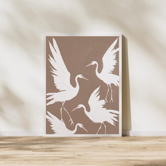 Wabi Sabi Flying Crane, Japandi Decor Gift