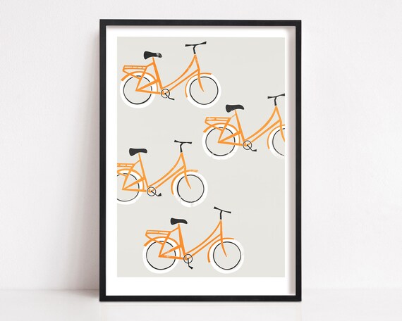 Bicycle Print, Amsterdam City Art Poster