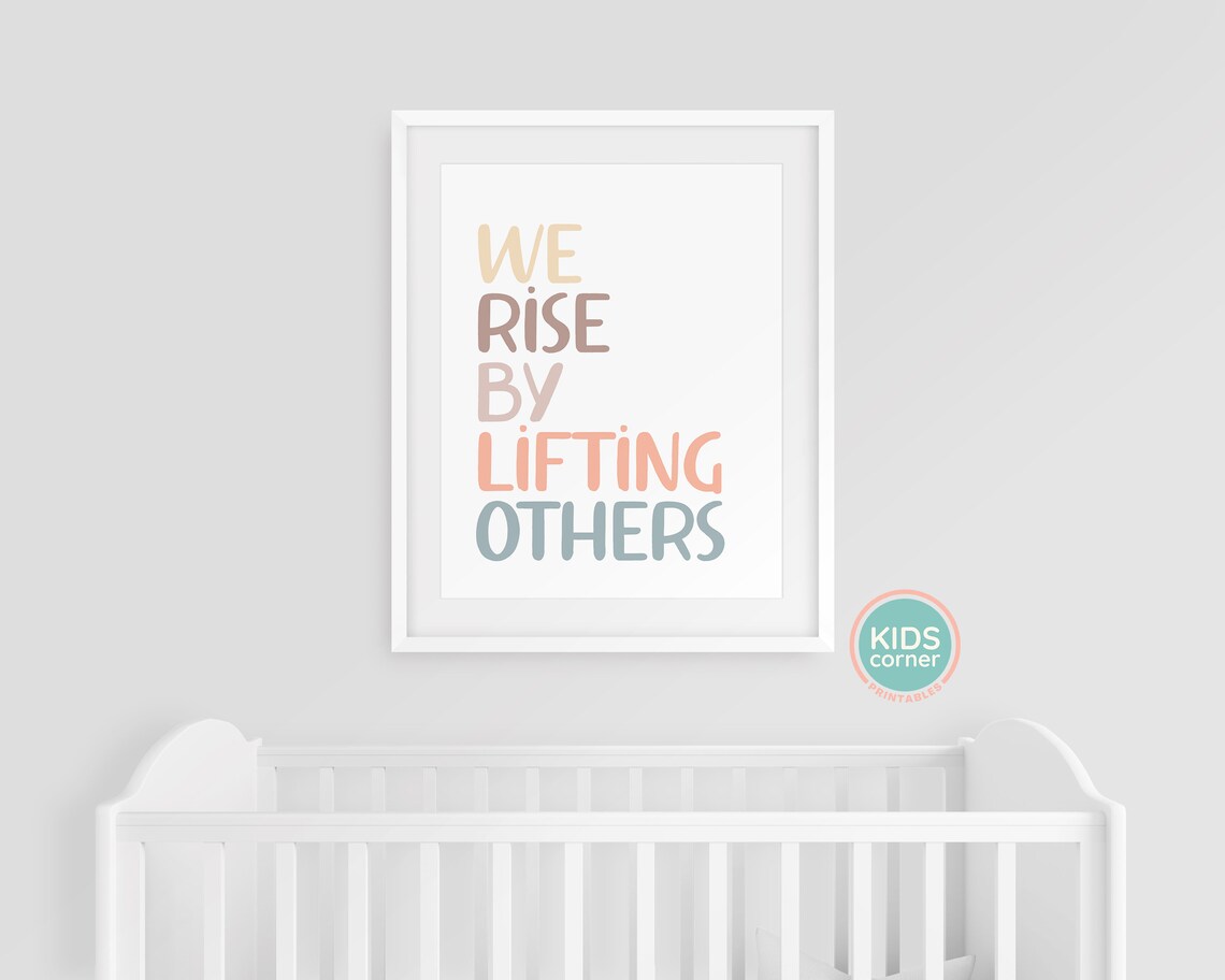 We Rise By Lifting Others Boho Classroom Art Print - Image 3