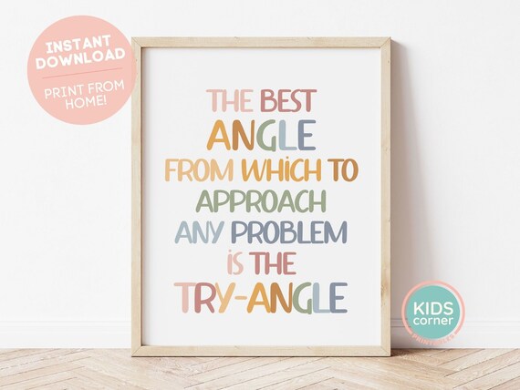 Try Angle Math Humor Classroom Boho Art Print