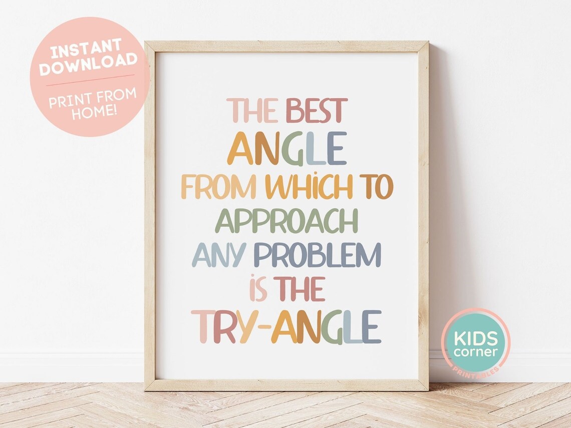 Try Angle Math Humor Classroom Boho Art Print