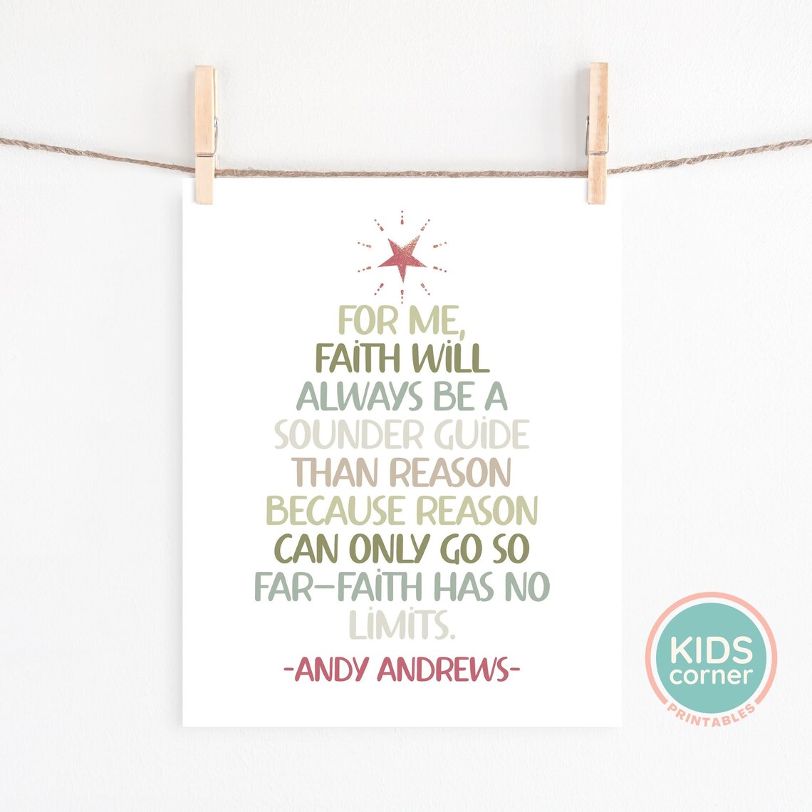 Andy Andrews Faith Quote Poster Earth Tone Typography Inspirational - Image 2