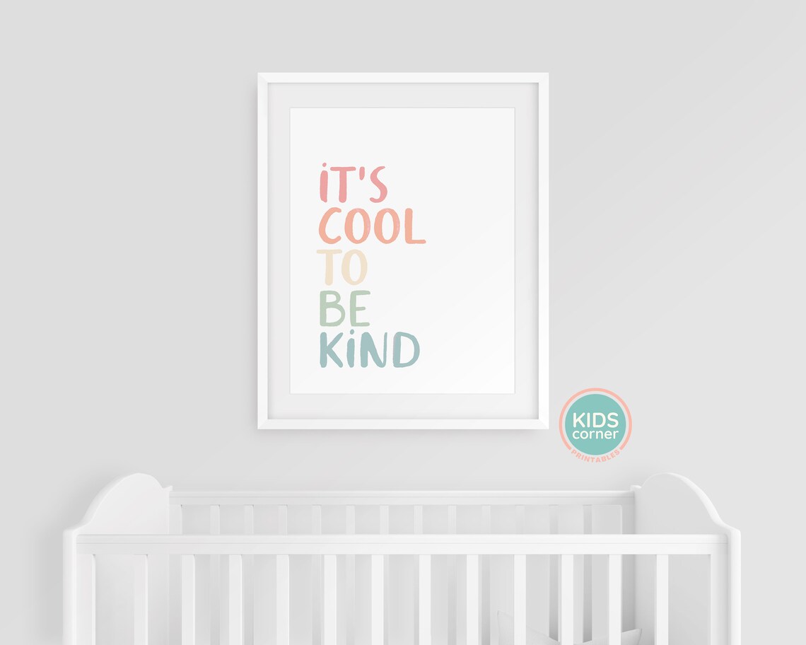Its Cool To Be Kind Retro Quote Art Print - Image 3